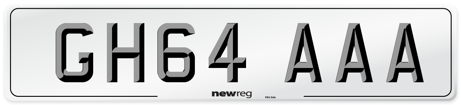 GH64 AAA Number Plate from New Reg